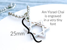 Load image into Gallery viewer, Engraved Star of David Necklace Am Yisrael Chai
