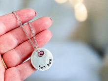 Load image into Gallery viewer, Eshet Chayil Sterling Necklace with Birthstone