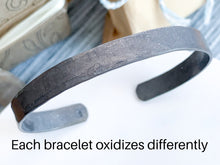 Load image into Gallery viewer, Oxidized Sterling Silver Hebrew Bracelet