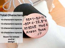 Load image into Gallery viewer, Custom Coordinates Key Chain Gift