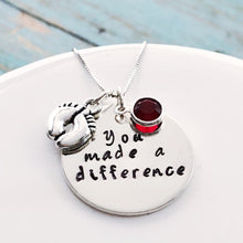 Load image into Gallery viewer, Retirement Gift for Women, You Made A Difference Necklace - Everything Beautiful Jewelry