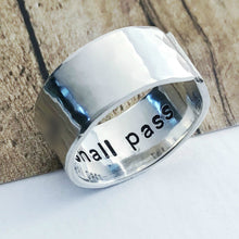 Load image into Gallery viewer, This Too Shall Pass Ring, Thick Sterling Band, for Men or Women - Everything Beautiful Jewelry
