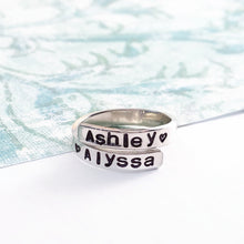 Load image into Gallery viewer, Personalized wraparound ring, Boyfriend Girlfriend Custom name - Everything Beautiful Jewelry