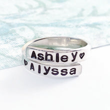 Load image into Gallery viewer, Personalized wraparound ring, Boyfriend Girlfriend Custom name - Everything Beautiful Jewelry