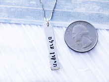 Load image into Gallery viewer, Tikkun Olam Hebrew Necklace, Repair the World Sterling Bar Necklace - Everything Beautiful Jewelry