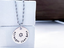 Load image into Gallery viewer, Stronger Than Hate Jewish Necklace, Sterling Silver - Everything Beautiful Jewelry