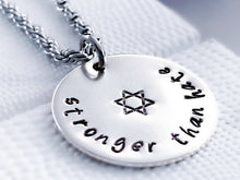 Load image into Gallery viewer, Stronger Than Hate Jewish Necklace, Sterling Silver - Everything Beautiful Jewelry