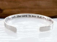 Load image into Gallery viewer, Shema Israel, Deuteronomy 6, Hebrew Bracelet for Men or Women - Everything Beautiful Jewelry