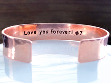 Load image into Gallery viewer, Men's Copper Hammered Bracelet, Unisex, Boyfriend Girlfriend Anniversary - Everything Beautiful Jewelry