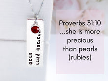 Load image into Gallery viewer, Proverbs 31 Necklace, Eshet Chayil, More Precious - Everything Beautiful Jewelry