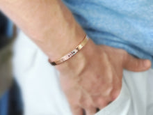 Load image into Gallery viewer, Personalized Hebrew Hammered Cuff Bracelet For Men or Women - Everything Beautiful Jewelry