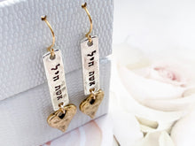 Load image into Gallery viewer, Silver and gold Eshet Chayil Earrings, Woman of Valor Jewelry - Everything Beautiful Jewelry