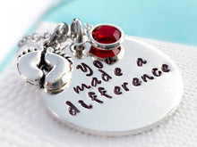 Load image into Gallery viewer, Retirement Gift for Women, You Made a Difference Necklace - Everything Beautiful Jewelry