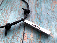 Load image into Gallery viewer, Men&#39;s Personalized Sliding Knot Leather Necklace - Everything Beautiful Jewelry
