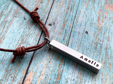 Load image into Gallery viewer, Men&#39;s Personalized Sliding Knot Leather Necklace - Everything Beautiful Jewelry
