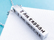 Load image into Gallery viewer, I am enough Necklace You are Worthy Self Love Bar Necklace - Everything Beautiful Jewelry