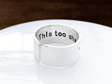 Load image into Gallery viewer, This Too Shall Pass Sterling Silver Hebrew Thick Large Ring - Everything Beautiful Jewelry