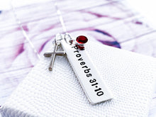 Load image into Gallery viewer, Proverbs 31 Necklace, More precious than rubies, Sterling Silver - Everything Beautiful Jewelry