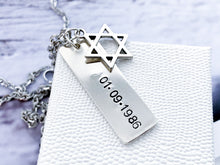 Load image into Gallery viewer, Star of David Necklace, Sterling silver Name Pendant - Everything Beautiful Jewelry