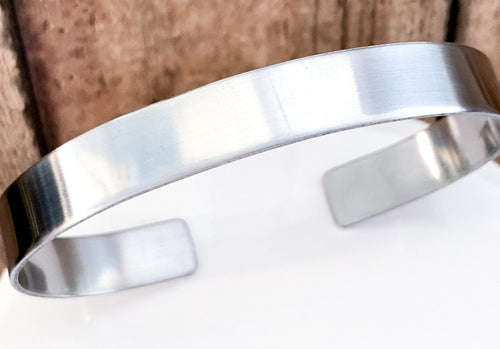 Men's Stainless Steel 3/8 Inch Minimalist Cuff Bracelet - Everything Beautiful Jewelry