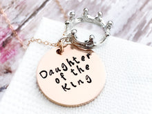 Load image into Gallery viewer, Rose Gold Daughter of the King Necklace - Everything Beautiful Jewelry