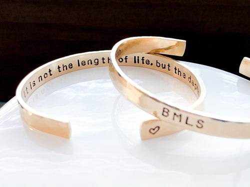Personalized Bracelet Gift, Inside Engraving Words, Custom Cuff Bracelet - Everything Beautiful Jewelry