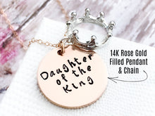 Load image into Gallery viewer, Rose Gold Daughter of the King Necklace - Everything Beautiful Jewelry