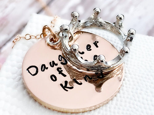 Rose Gold Daughter of the King Necklace - Everything Beautiful Jewelry