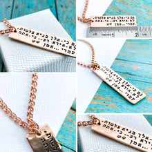 Load image into Gallery viewer, Personalized Hebrew Necklace, 14K Rose Gold Filled Pendant - Everything Beautiful Jewelry