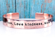 Load image into Gallery viewer, Do Justice Love Kindness Walk Humbly Bracelet Micah 6 Bible Verse - Everything Beautiful Jewelry