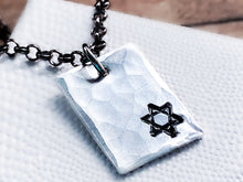 Load image into Gallery viewer, Star of David Necklace, Hammered Silver or Aluminum Pendant - Everything Beautiful Jewelry