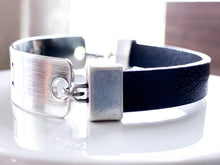 Load image into Gallery viewer, Sterling and Leather Bracelet for Men - Everything Beautiful Jewelry