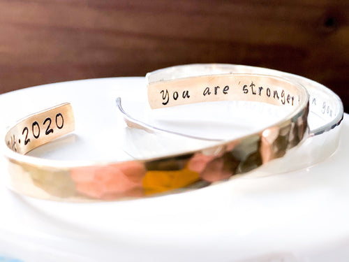 Stronger than you think bracelet, You are strong cuff - Everything Beautiful Jewelry