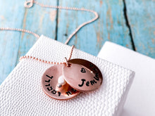 Load image into Gallery viewer, Personalized Hebrew Name Locket Copper Necklace - Everything Beautiful Jewelry
