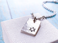 Load image into Gallery viewer, Star of David Necklace, Hammered Silver or Aluminum Pendant - Everything Beautiful Jewelry