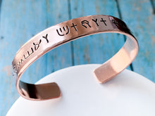 Load image into Gallery viewer, Psalm 119 Hieroglyph Paleo Hebrew Cuff Bracelet - Everything Beautiful Jewelry