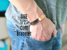 Load image into Gallery viewer, Rabbi Hillel quote bracelet, thick sterling silver cuff - Everything Beautiful Jewelry