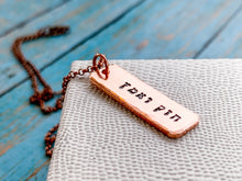 Load image into Gallery viewer, Strong and Courageous Necklace, Joshua 1 9, Men's Hebrew - Everything Beautiful Jewelry