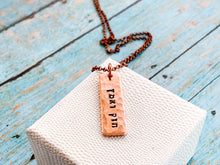 Load image into Gallery viewer, Strong and Courageous Necklace, Joshua 1 9, Men's Hebrew - Everything Beautiful Jewelry