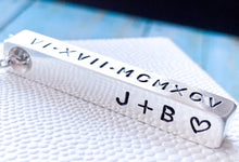 Load image into Gallery viewer, Men's Personalized Sterling Silver Bar Necklace - Everything Beautiful Jewelry