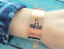 Load image into Gallery viewer, Personalized Hebrew cuff bracelet for Men or Women - Everything Beautiful Jewelry
