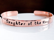 Load image into Gallery viewer, Daughter of the King Bracelet Hammered Cuff Bracelet - Everything Beautiful Jewelry