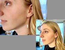 Load image into Gallery viewer, Rose gold filled dangle heart earrings - Everything Beautiful Jewelry