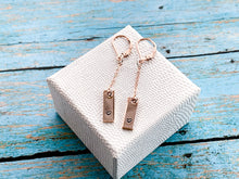 Load image into Gallery viewer, Rose gold filled dangle heart earrings - Everything Beautiful Jewelry