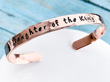 Load image into Gallery viewer, Daughter of the King Bracelet Hammered Cuff Bracelet - Everything Beautiful Jewelry