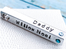 Load image into Gallery viewer, Personalized Four Sided Bar Necklace with Birthstones - Everything Beautiful Jewelry