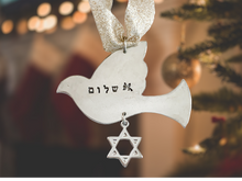 Load image into Gallery viewer, Shalom Dove Ornament with Star of David