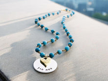 Load image into Gallery viewer, Eshet Chayil Necklace, Blue Jade and Sterling Silver
