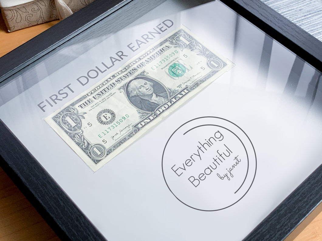 First Dollar Earned Frame New Business Owner Gift
