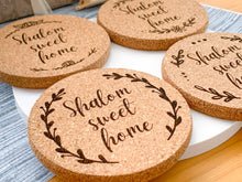 Load image into Gallery viewer, Shalom Cork Coaster Set

